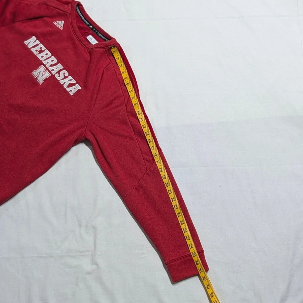 Adidas Nebraska Cornhuskers ClimaWarm Red Fleece Sweatshirt Mens Large NCAA